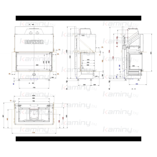 Топка-камин Brunner Panorama BKH 45-35-90-35 производитель Brunner