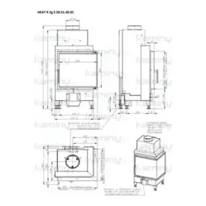 Каминная топка Romotop HEAT  R/L 3g 50.51.40.21 угловая с раздельными стеклами