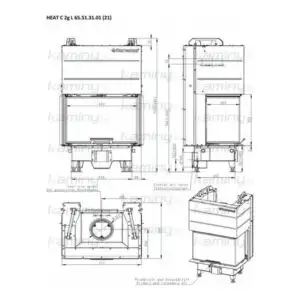 Каминная топка Romotop HEAT С 2g L 65.52.31.21 трехсторонняя с раздельными стеклами
