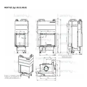 Каминная топка Romotop HEAT  R/L 3g L 65.51.40.01 угловая с цельногнутым стеклом