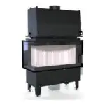 Каминная топка Defro Home RIVA ME BL SHORT угловая, с водяным контуром