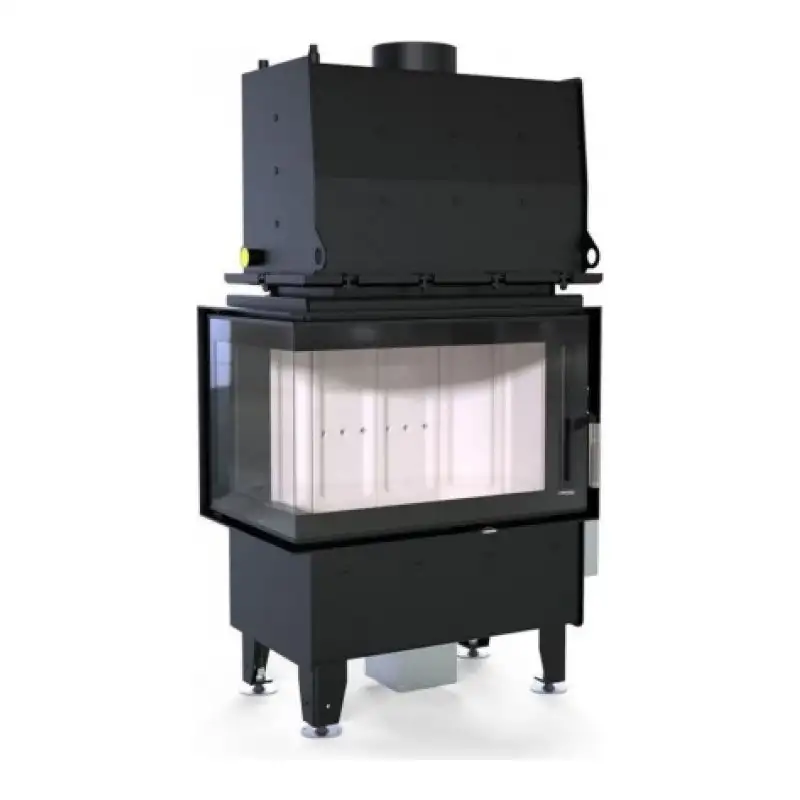 Каминная топка Defro Home RIVA SM BL SHORT угловая, с водяным контуром