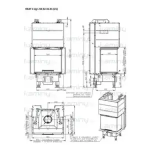 Каминная топка Romotop HEAT С 2g L 50.52.31.21 трехсторонняя с раздельными стеклами