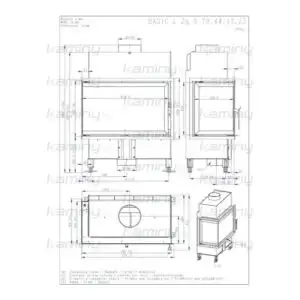 Каминная топка Romotop Basic 2g 70.44.33.23 с угловым стеклом