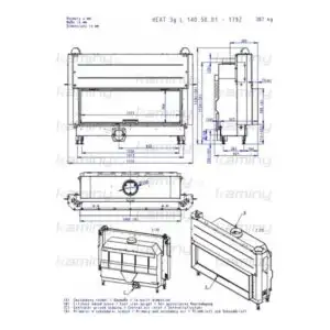 Каминная топка Romotop HEAT 3g L 140.50.01 с подъемными дверцами