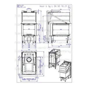 Каминная топка Romotop HEAT U3G L 50.52.70.21 трехсторонняя топка