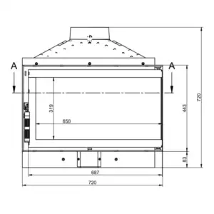 Каминная топка KFD ECO iMAX 7 L/R D standart с шибером