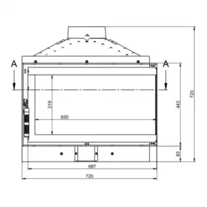 Каминная топка KFD ECO MAX 7 L/R D standart с шибером