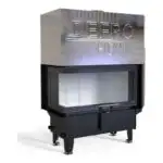 Каминная топка DEFRO HOME RIVA ME BL G SHORT угловая с водяным контуром и подъемом стекла вверх