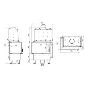 Каминная топка Defro Home RIVA SM BL SHORT угловая, с водяным контуром